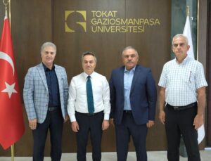 Tokat esnaf temsilcilerinden TOGÜ Rektörü Yılmaz’a ziyaret