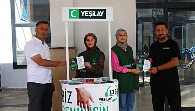Tokat’ta otobüs terminalinde Yeşilay ve YEDAM tanıtım standı açıldı