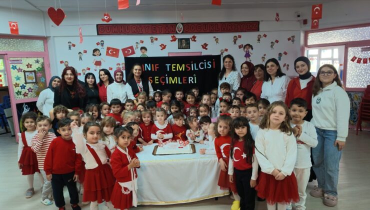 Anaokulu öğrencileri oy kullanma deneyimi yaşadı