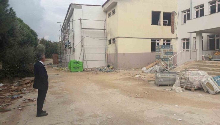 Aydın Söke’de Suat Orhon Lisesi’ndeki güçlendirme çalışmaları incelendi