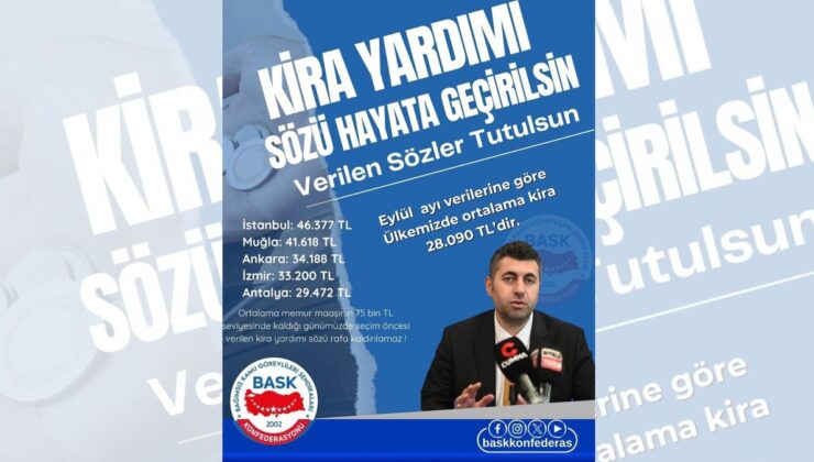 BASK, yüzde 31,49 kira artışına tepki gösterdi, kira yardımı istedi