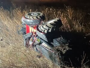 Çanakkale Lapseki’de şarampole yuvarlanan traktörün 38 yaşındaki sürücüsü öldü