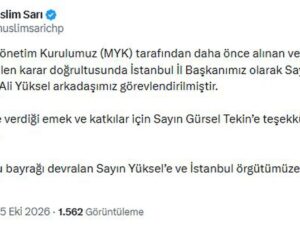 CHP Sözcüsü Sarı, Mehmet Ali Yüksel’in CHP İstanbul İl Başkanı olduğunu açıkladı