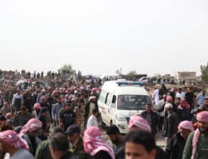 Dera’da Ürdün saldırısında ölen 7 sivil için Et-Taf köyünde cenaze töreni düzenlendi