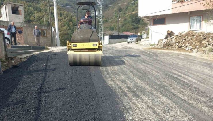 Düzce İl Özel İdaresi, Çilimli Hızardere Köyü’nde asfalt yama çalışması yürütüyor