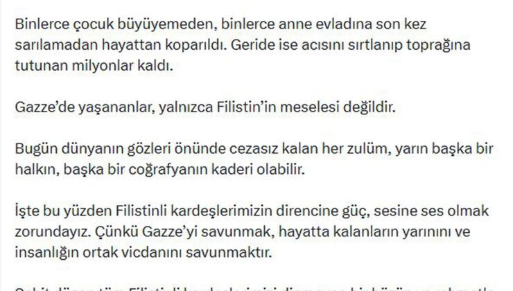 Emine Erdoğan: Gazze’de 3 yıldır bir halkın kökleri sökülmeye çalışılıyor