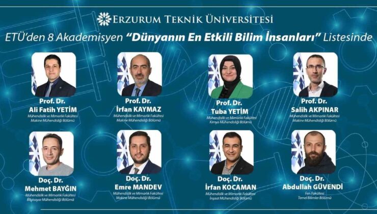 ETÜ’den 8 akademisyen Stanford’un en etkili bilim insanları listesine girdi