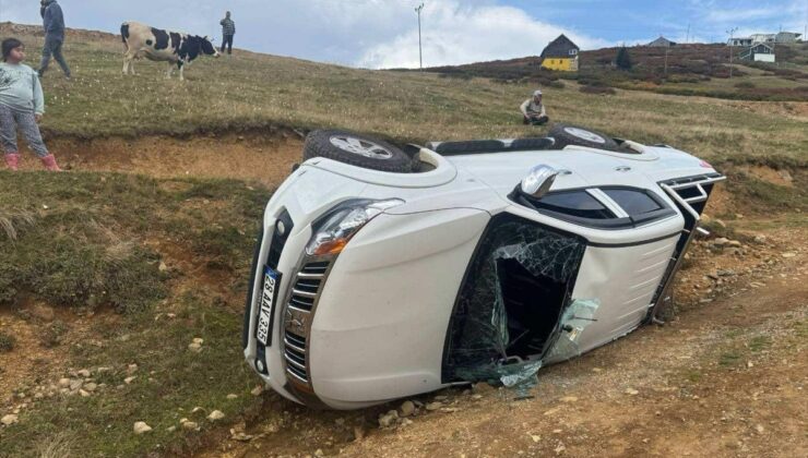 Giresun Görele’de kamyonet geri manevrada devrildi, 1’i ağır 4 kişi yaralandı