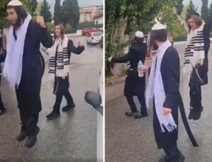Görüntüler İzmir’den! Mezarlık yakınında zıpladılar