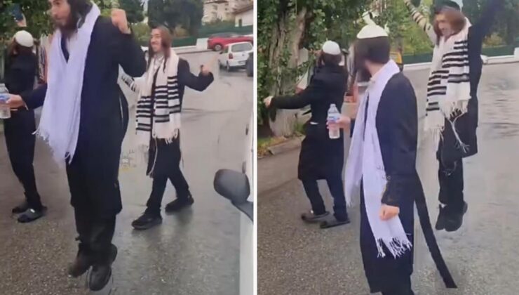 Görüntüler İzmir’den! Mezarlık yakınında zıpladılar