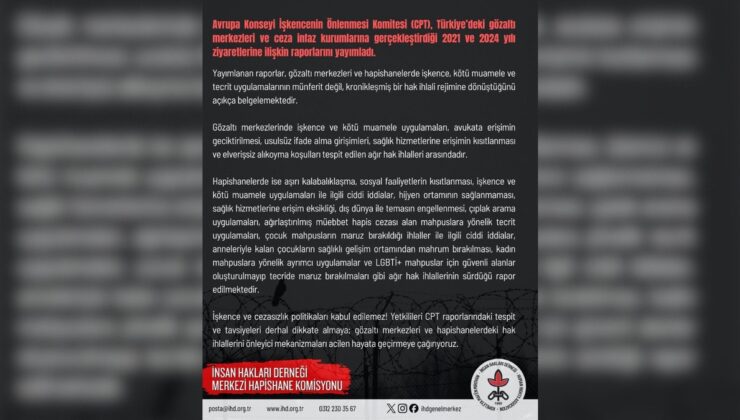 İHD Hapishane Komisyonu, CPT raporlarındaki ihlaller için yetkililere acil çağrı yaptı
