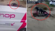 Motokuryenin selde sürüklendiği anlar ortaya çıktı! Hayata böyle tutundu