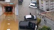 İstanbul'da hayatı felç eden yağış! Okulun istinat duvarı çöktü, araştırma hastanesini su bastı