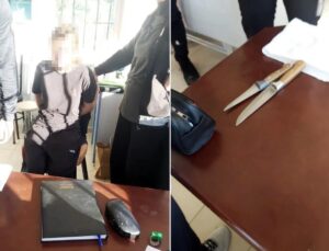 İşte ortaokulda dehşet saçan öğrencinin gözaltına alındığı anlar