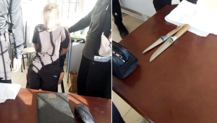 İşte ortaokulda dehşet saçan öğrencinin gözaltına alındığı anlar