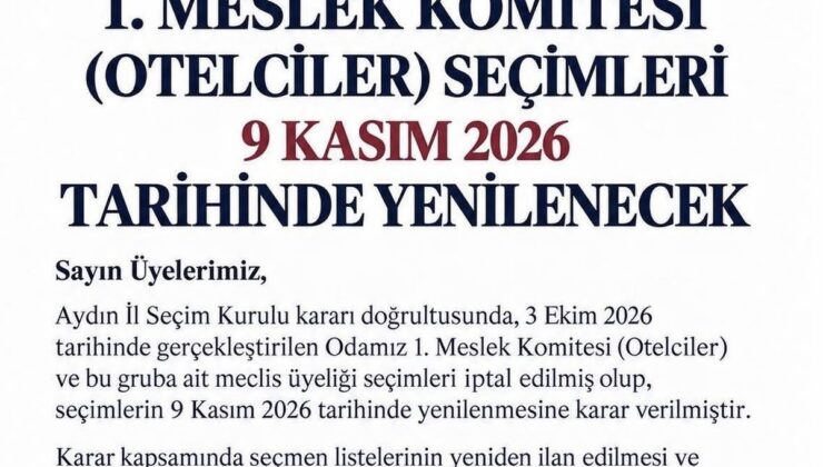 KUTO Otelciler Komitesi seçimleri 9 Kasım’da yeniden yapılacak
