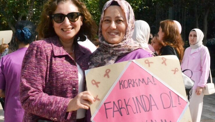 Manisa’da meme kanserinde erken teşhise dikkat çeken yürüyüş düzenlendi