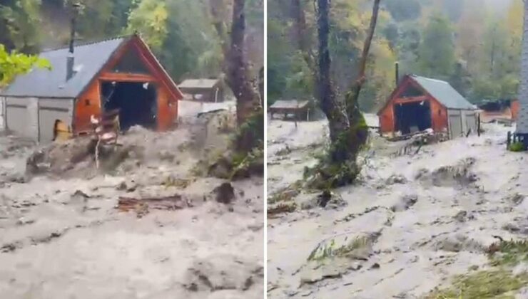 Sakarya Sapanca’da bungalov azgın sulara kapılıp sürüklendi