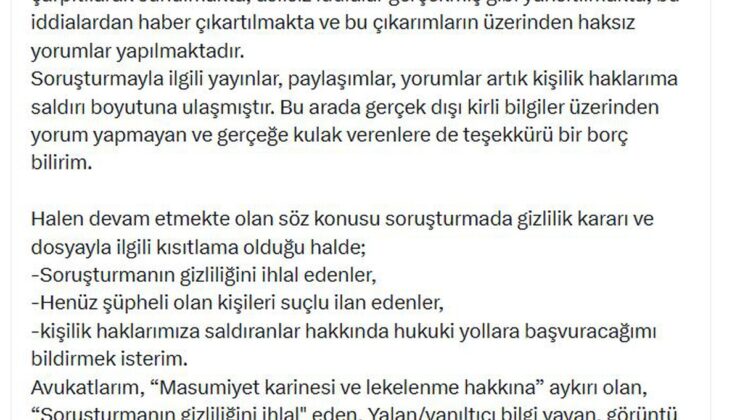 Sarıgül, soruşturma bitene kadar Yeni Parti üyeliğinin askıya alınmasını isteyecek