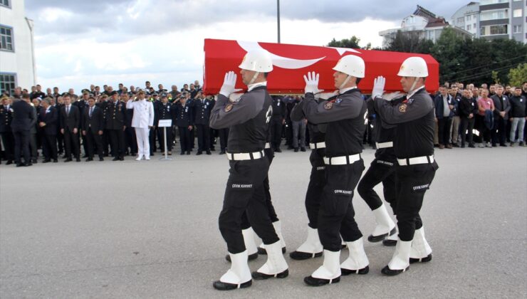 Sinop’ta hayatını kaybeden gazi polis memuru için Polisevi’nde tören düzenlendi