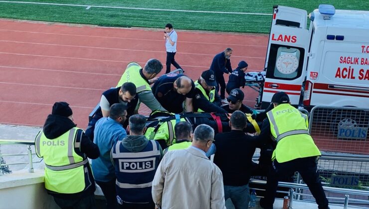 Tokat Belediyespor-Etimesgutspor maçında arbede çıktı, 1 polis yaralandı