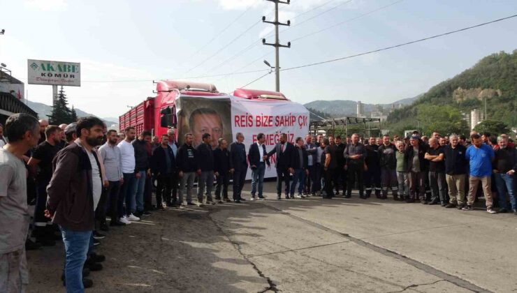 Trabzon’da kömürcüler, Çağlayan depolama alanı kararına basın açıklaması yaptı